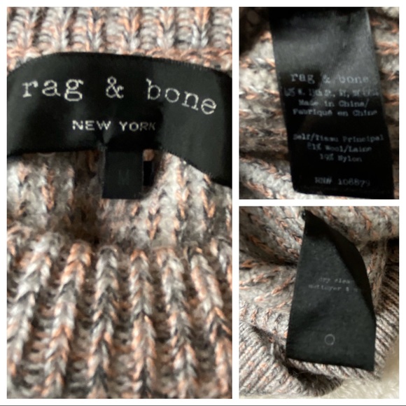 Rag & Bone Addison Chunky Wool Ribbed Gray Sweater - Picture 8 of 8